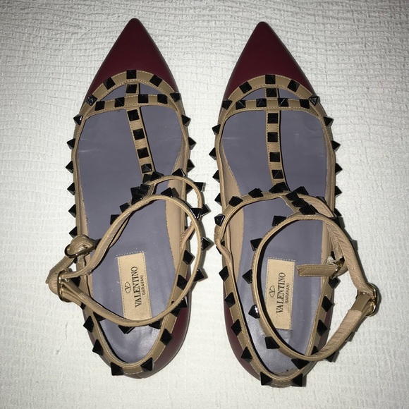 Valentino rockstud leather ballerina flat shoes - Picture 2 of 8